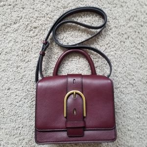 Fossil Wiley Top Handle Leather Bag in Fig